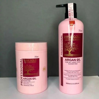 ست شامپو و ماسک مو آرگان رزگلد Rose Gold بدون سولفات
